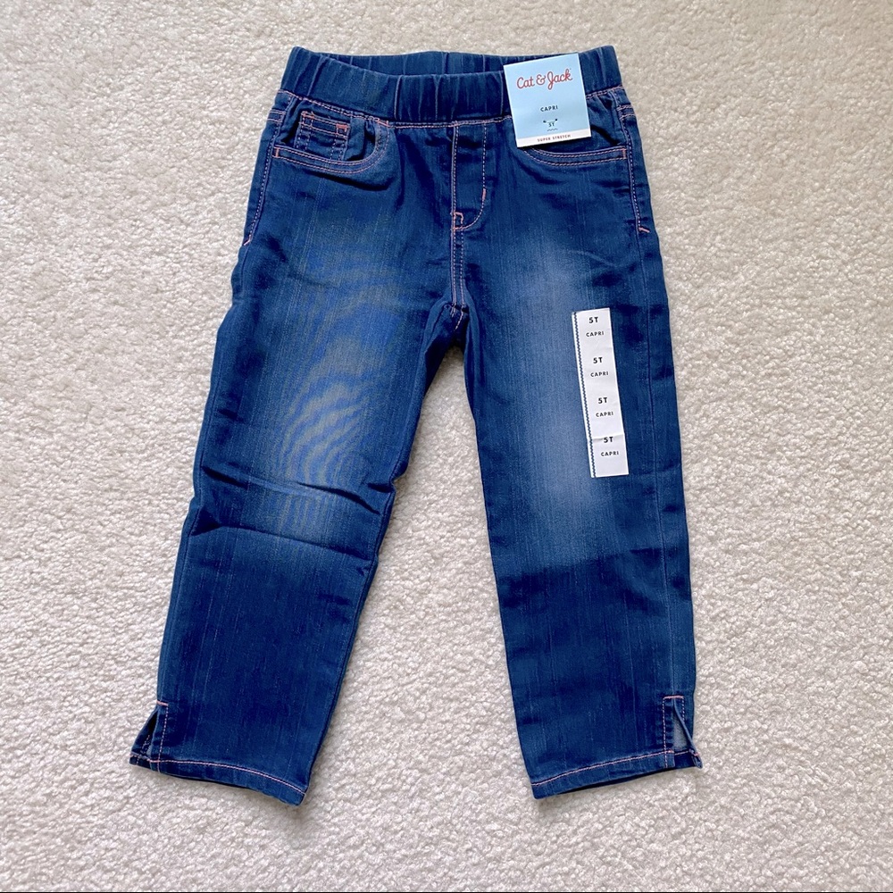Toddler Girls' Capri Pull-On Waist Jeans